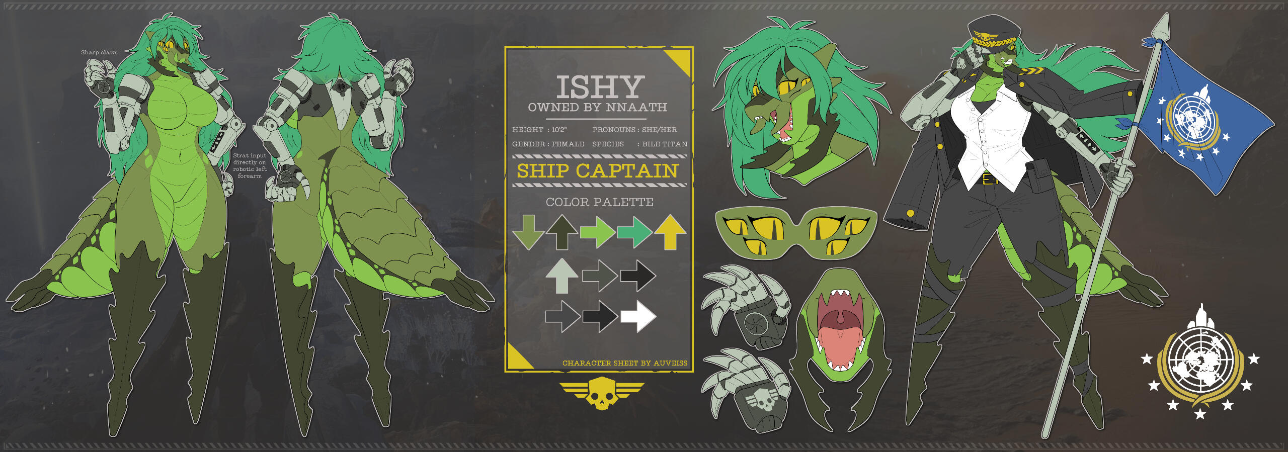 Ishy Reference Sheet by @Auveiss on Twitter (This image is compressed)
