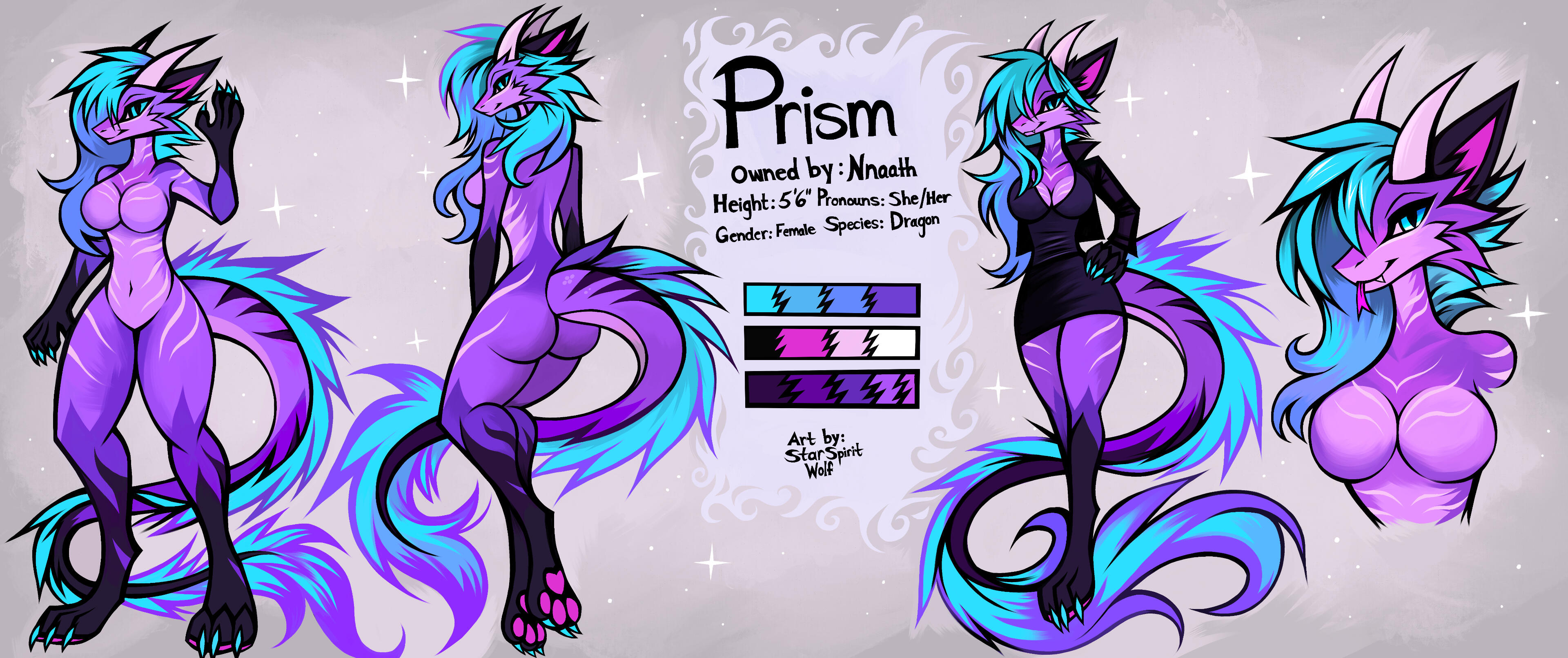 Ref Sheet by @StarSpiritWolf on Twitter (This one is shaded)